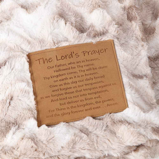 Fluffy Throw With Patch - The Lord's Prayer