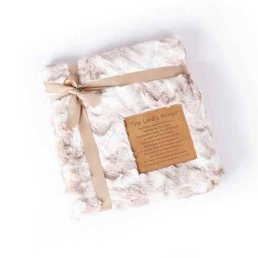 Fluffy Throw With Patch - The Lord's Prayer