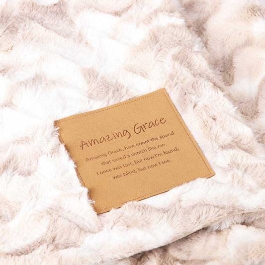 Fluffy Throw With Patch - Amazing Grace