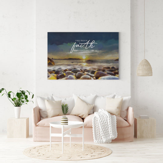 Peaceful Shore Scripture Wall Art Canvas
