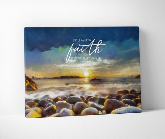 Peaceful Shore Scripture Wall Art Canvas