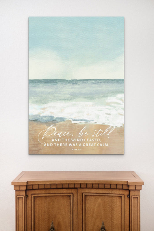 Peace be still Coastal Canvas Wall Art