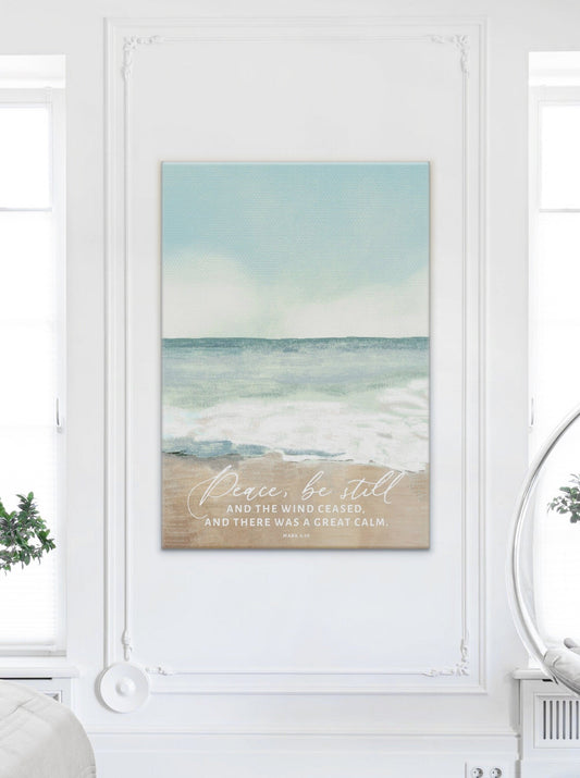 Peace be still Coastal Canvas Wall Art