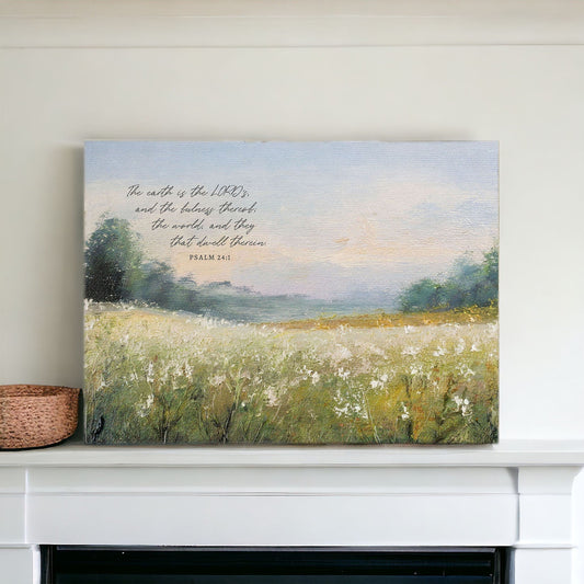 The Earth is the Lord's Psalm 24:1 Christian Wall Art Canvas