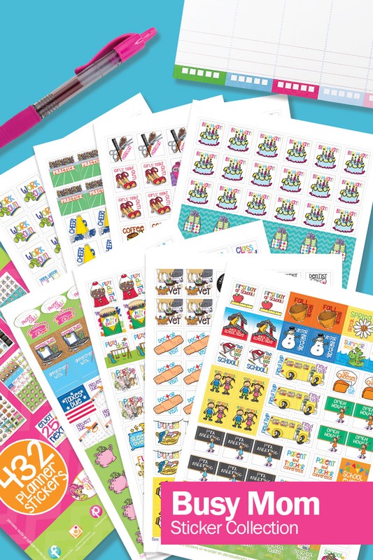 432-Count Assorted Busy Mom Planner Sticker Set