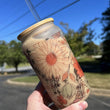 Floral Glass Can Cup