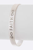 Brass Faith Engraved Open Cuff