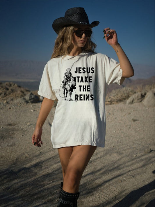 Jesus Take the Reins Graphic Tee Shirt