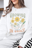 Mushroom and Flower growing Fleece Sweatshirt