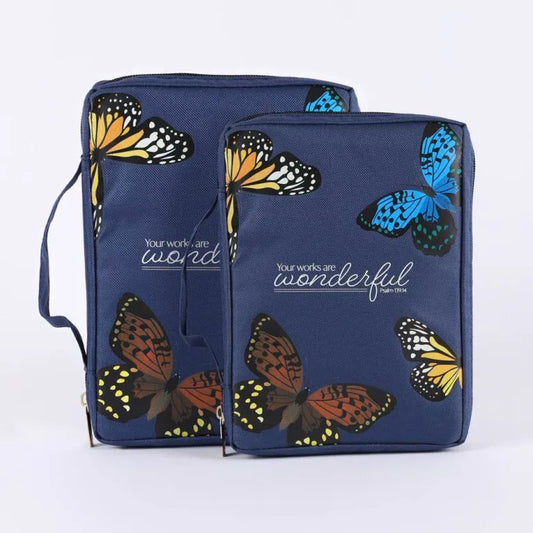 Canvas Bible Cover - Butterfly "Wonderful" - Large