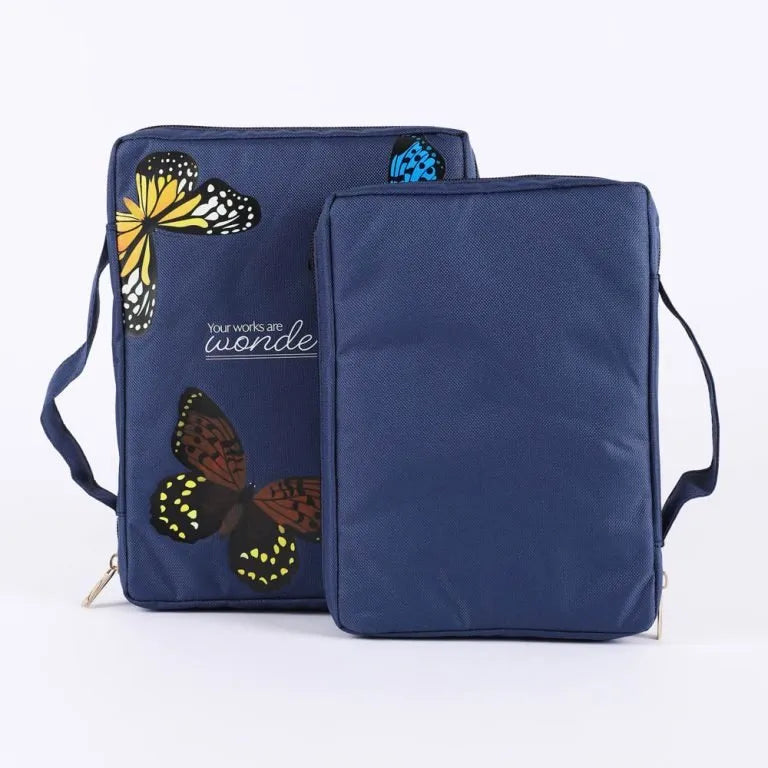 Canvas Bible Cover - Butterfly "Wonderful" - Large