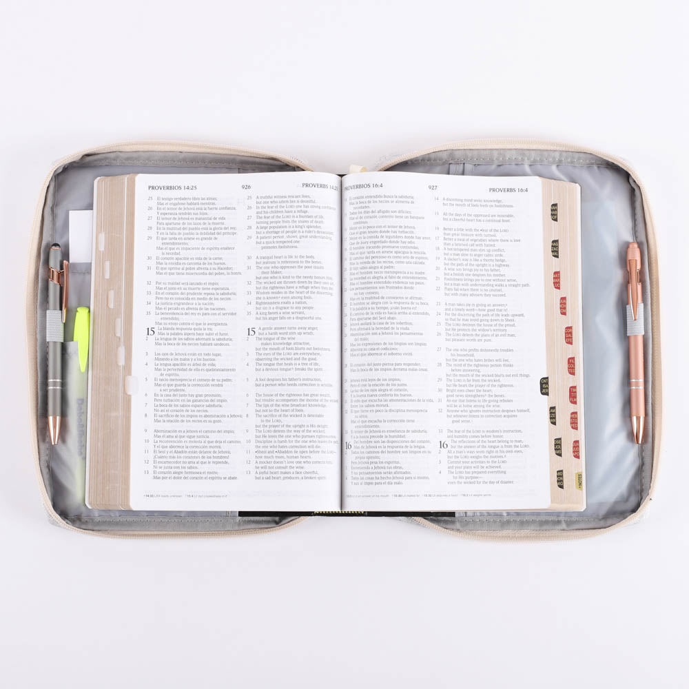 Canvas Bible Cover - Holy Bible Floral (Medium)