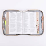 Canvas Bible Cover - Holy Bible Floral (Medium)