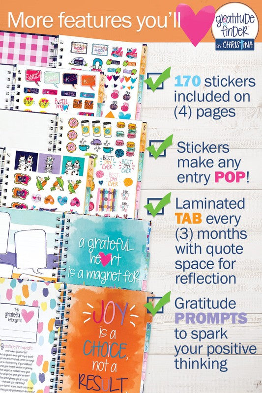 Faith-Based Gratitude Finder Journal with Stickers