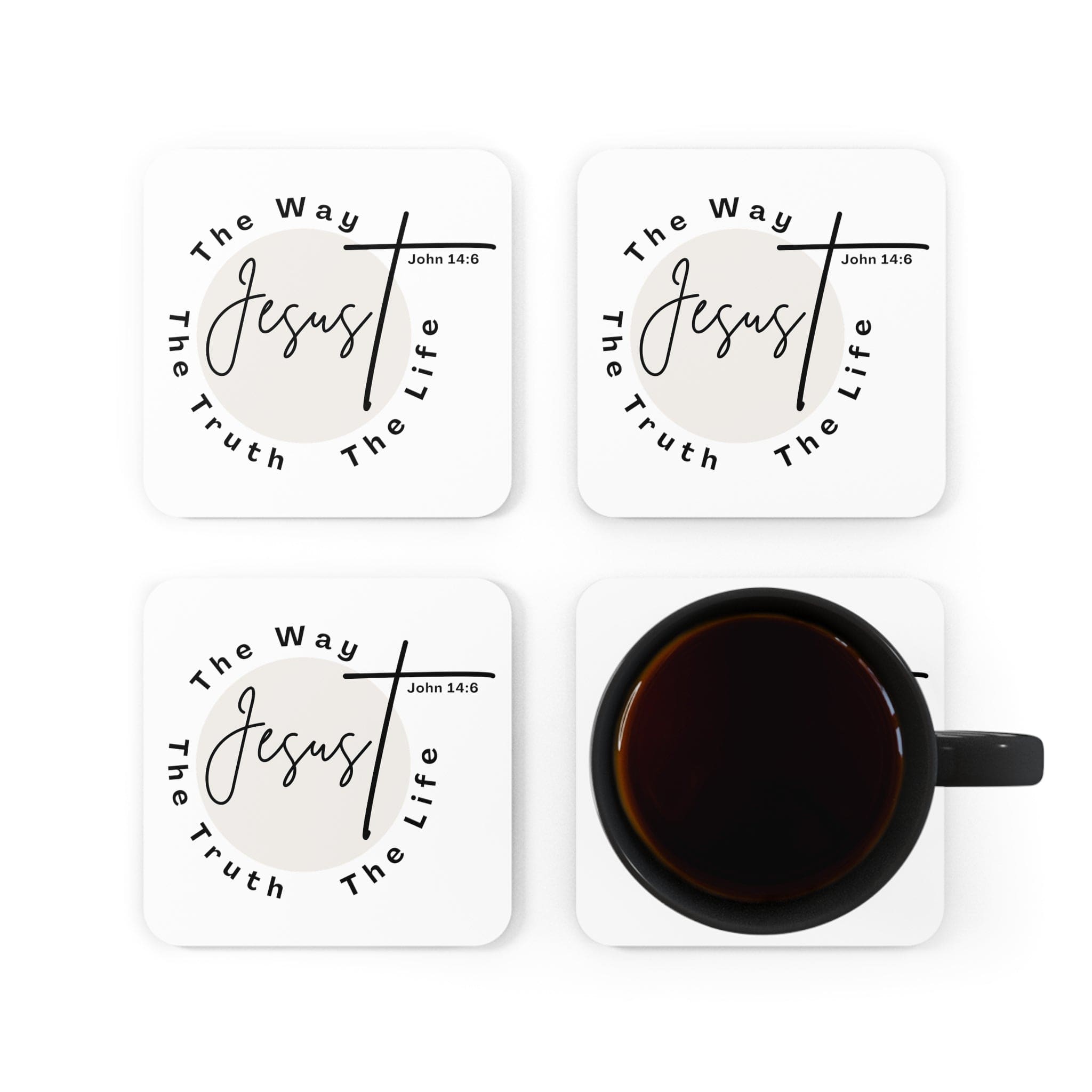 Handcrafted Square Coaster Set of 4 - the Truth the Way the Life