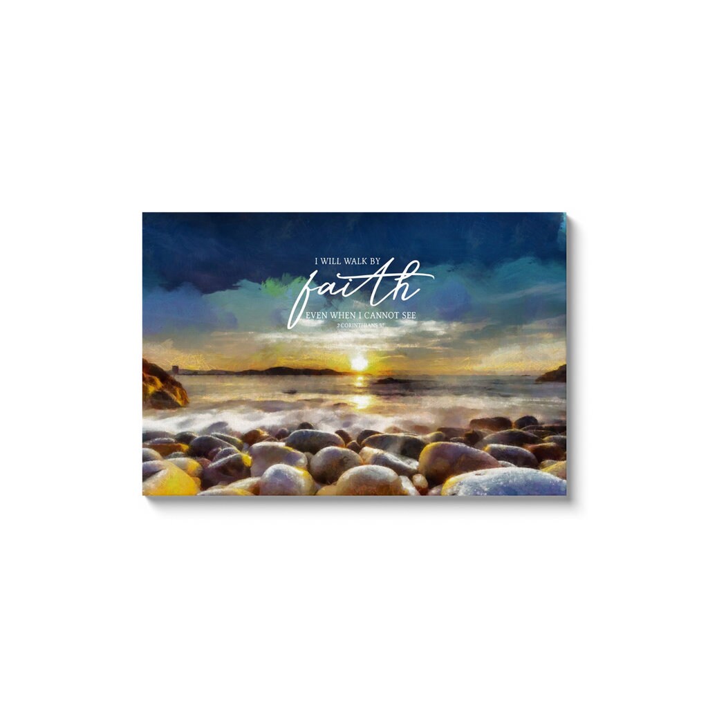 Peaceful Shore Scripture Wall Art Canvas