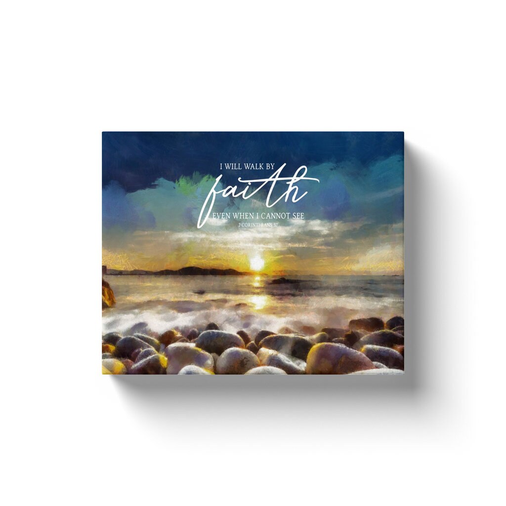 Peaceful Shore Scripture Wall Art Canvas