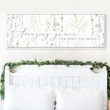 Amazing Grace in Floral Print Christian Wall Art