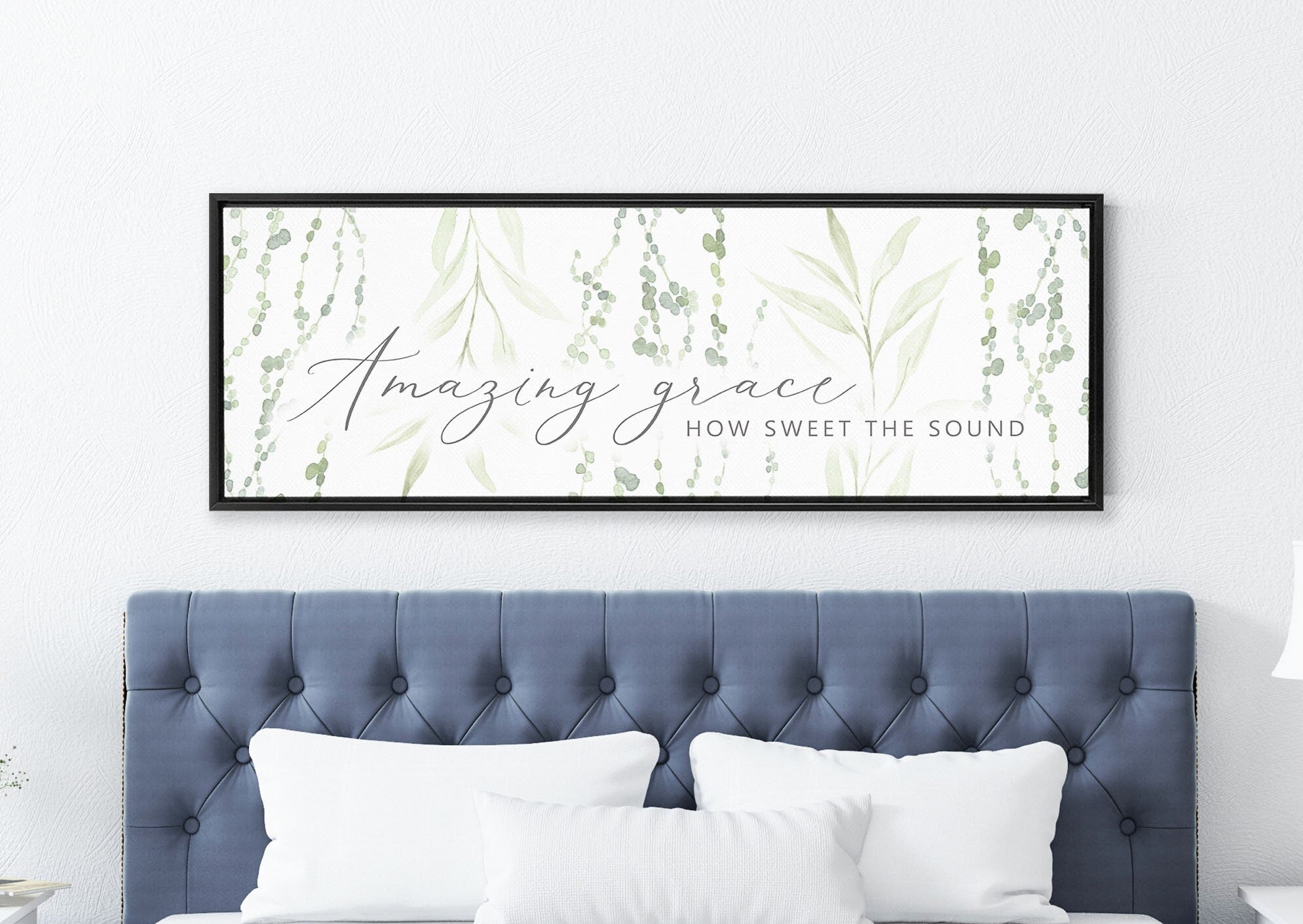 Amazing Grace in Floral Print Christian Wall Art