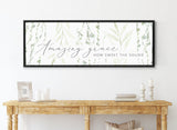 Amazing Grace in Floral Print Christian Wall Art